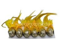 Glittery Birds with Feather Tails (Multicolour)-White