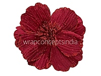 Big Flower with Glitter Centre & Edges-Deep Blue