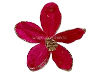 Velvet Flower with Gitter Pine Center-Tangerine