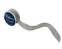Plaid Ribbon - Multicolour-Grey-100 yards-2.5 cms