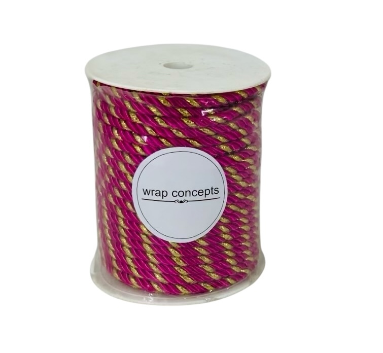 Magenta & Gold Twisted Chord - 5 MM
