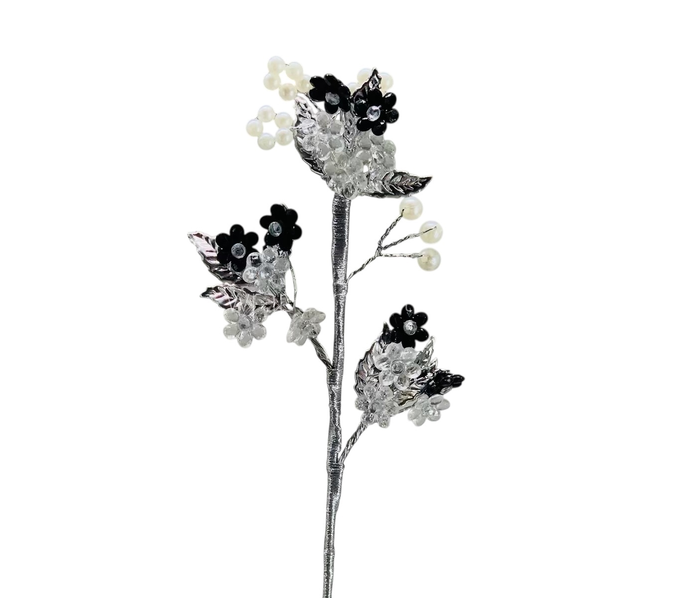 Stone & Pearl Flowers Stick Add-ons - Multicolour