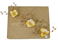 Dual Acrylic Flowers with Pearl Add-ons-Dk. Peach