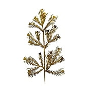 Gold Glitter Peacock Leaf on stick