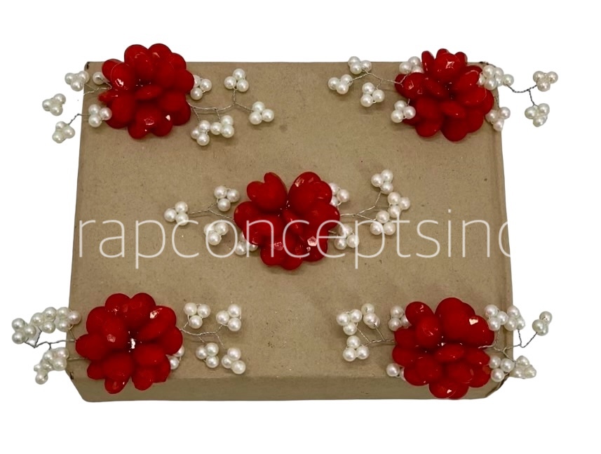 Stone Flowers with Pearl Add-ons- Multicolor