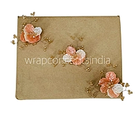 Dual Acrylic Flowers with Pearl Add-ons-Dk. Peach