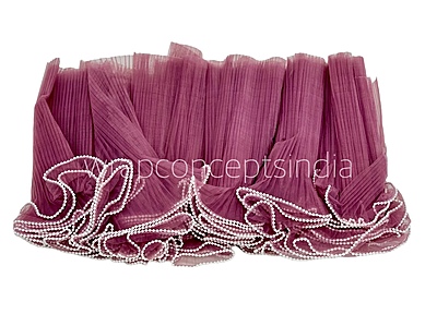 Organza Frill Lace with Pearl Edges