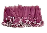 Organza Frill Lace with Pearl Edges-Baby Pink-20 Meters-27 cms