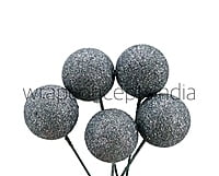 Silver Glitter Faux Balls - 30 MM
