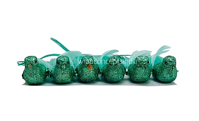 Glittery Birds with Feather Tails