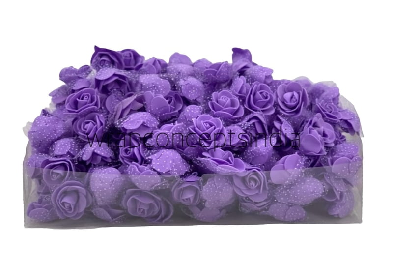 Small Foam Roses with Net - Multicolour