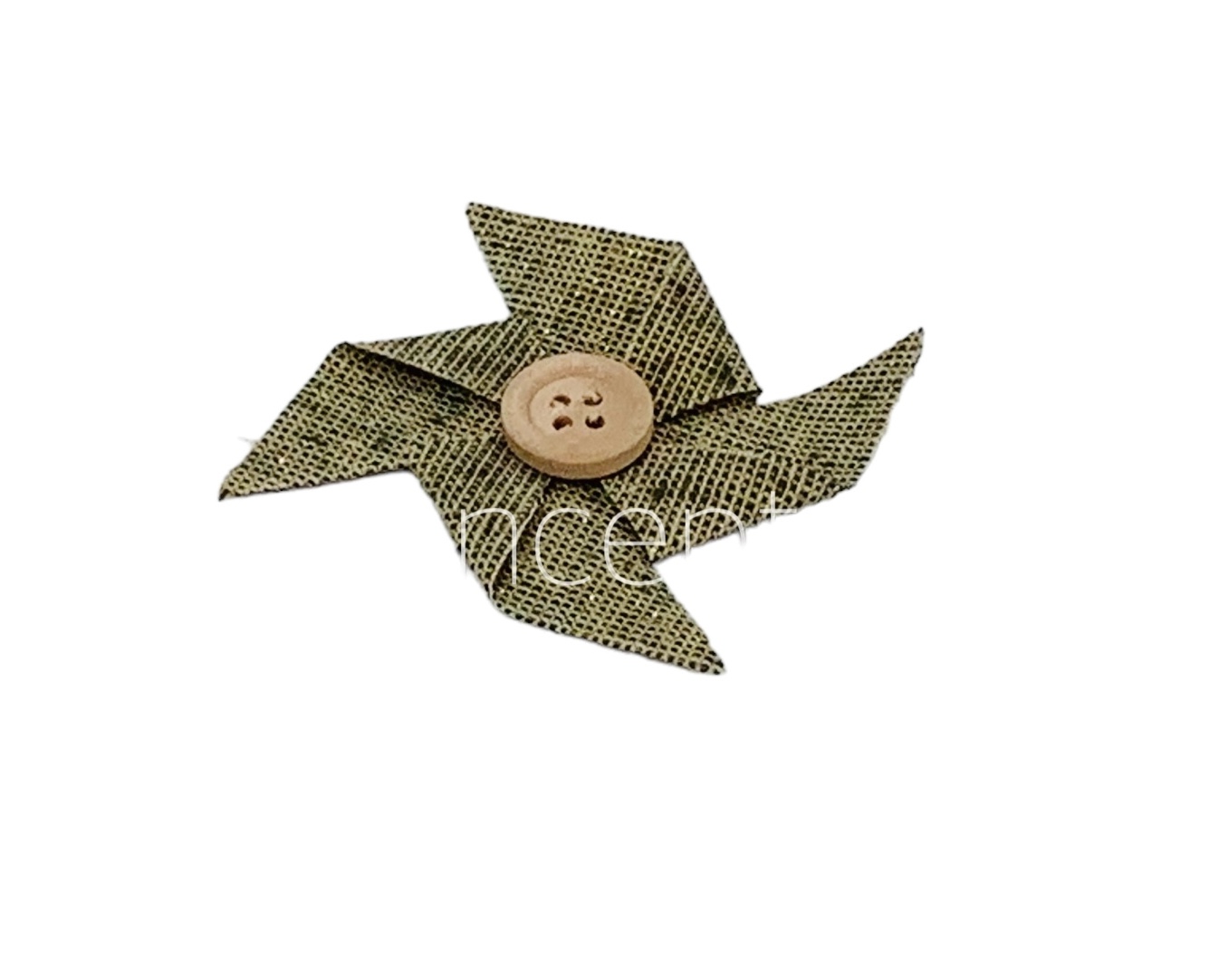 Fan shaped flower with buttoned-Olive Green