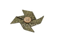 Fan shaped flower with buttoned-Olive Green