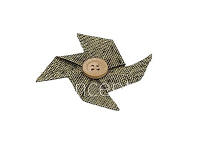 Fan shaped flower with buttoned-Olive Green