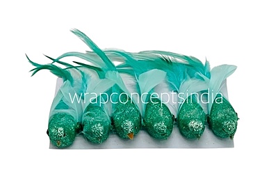 Glittery Birds with Feather Tails