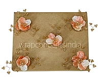 Dual Acrylic Flowers with Pearl Add-ons-Dk. Peach