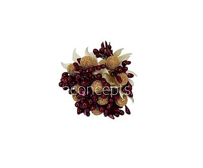 Maroon Textured Pearl Berry Sprigs
