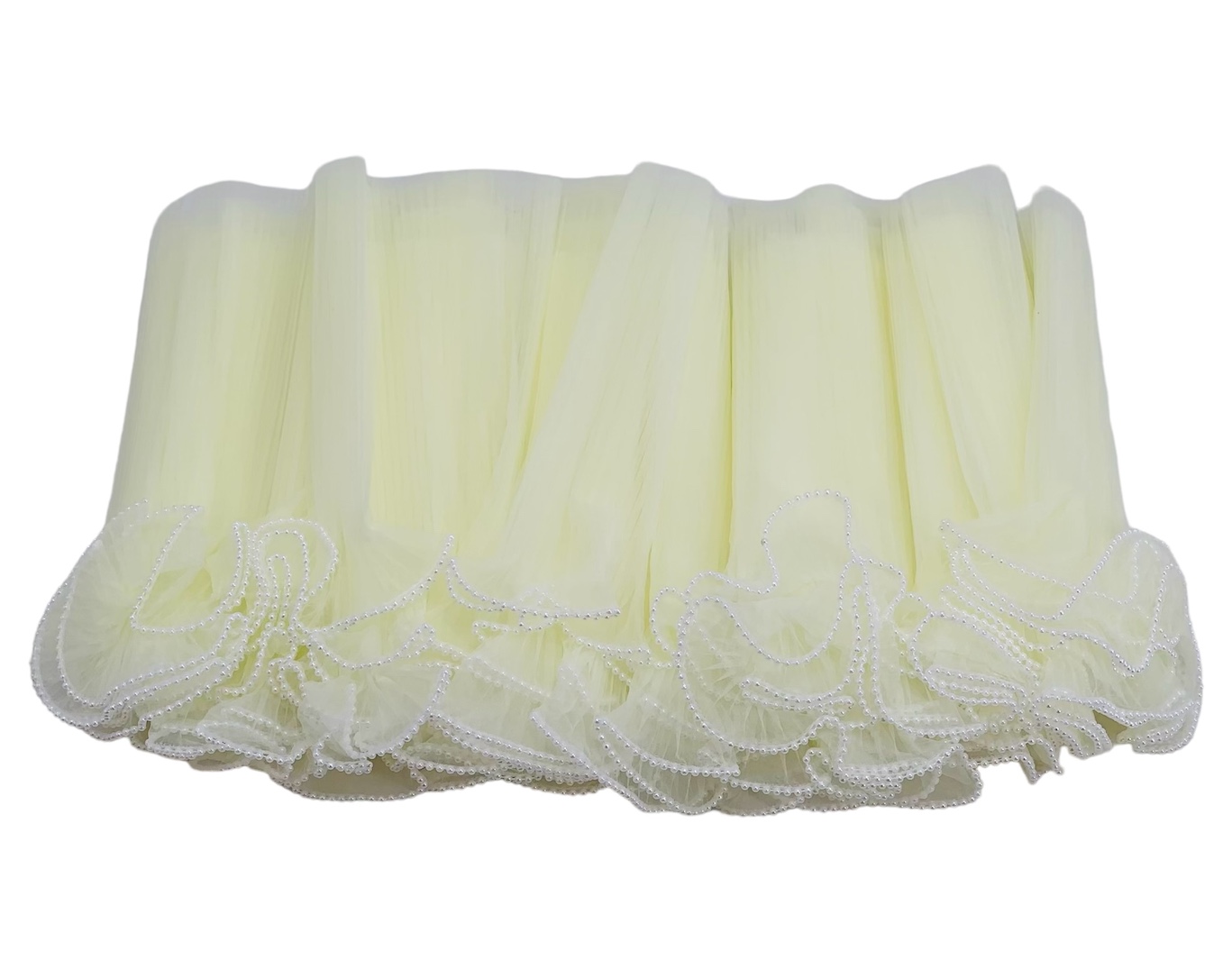 Organza Frill Lace with Pearl Edges