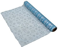 Blue Snowflake Foil Organza Roll