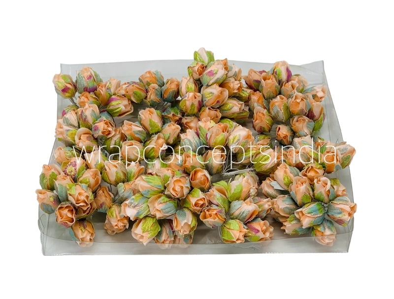 Big Peach Rose Buds on Stick