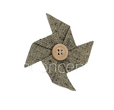 Fan shaped flower with buttoned-Olive Green