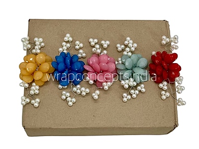Stone Flowers with Pearl Add-ons- Multicolor