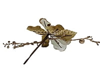 Gold & White Flower with Glitter Ferns