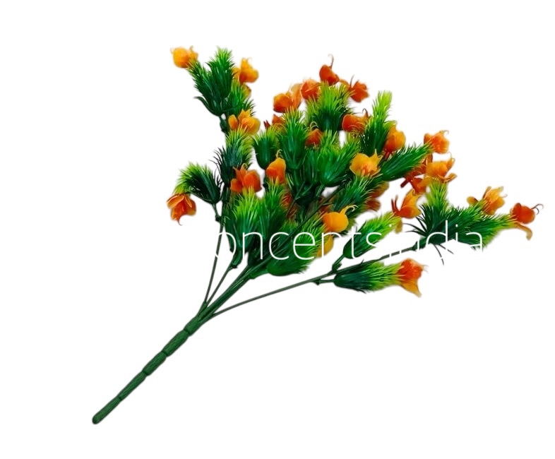 Green Fern Bunch with Tangerine Flowers
