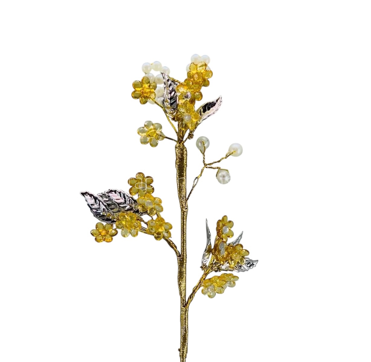 Stone & Pearl Flowers Stick Add-ons - Multicolour