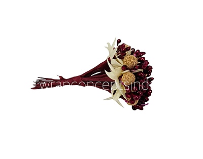 Maroon Textured Pearl Berry Sprigs