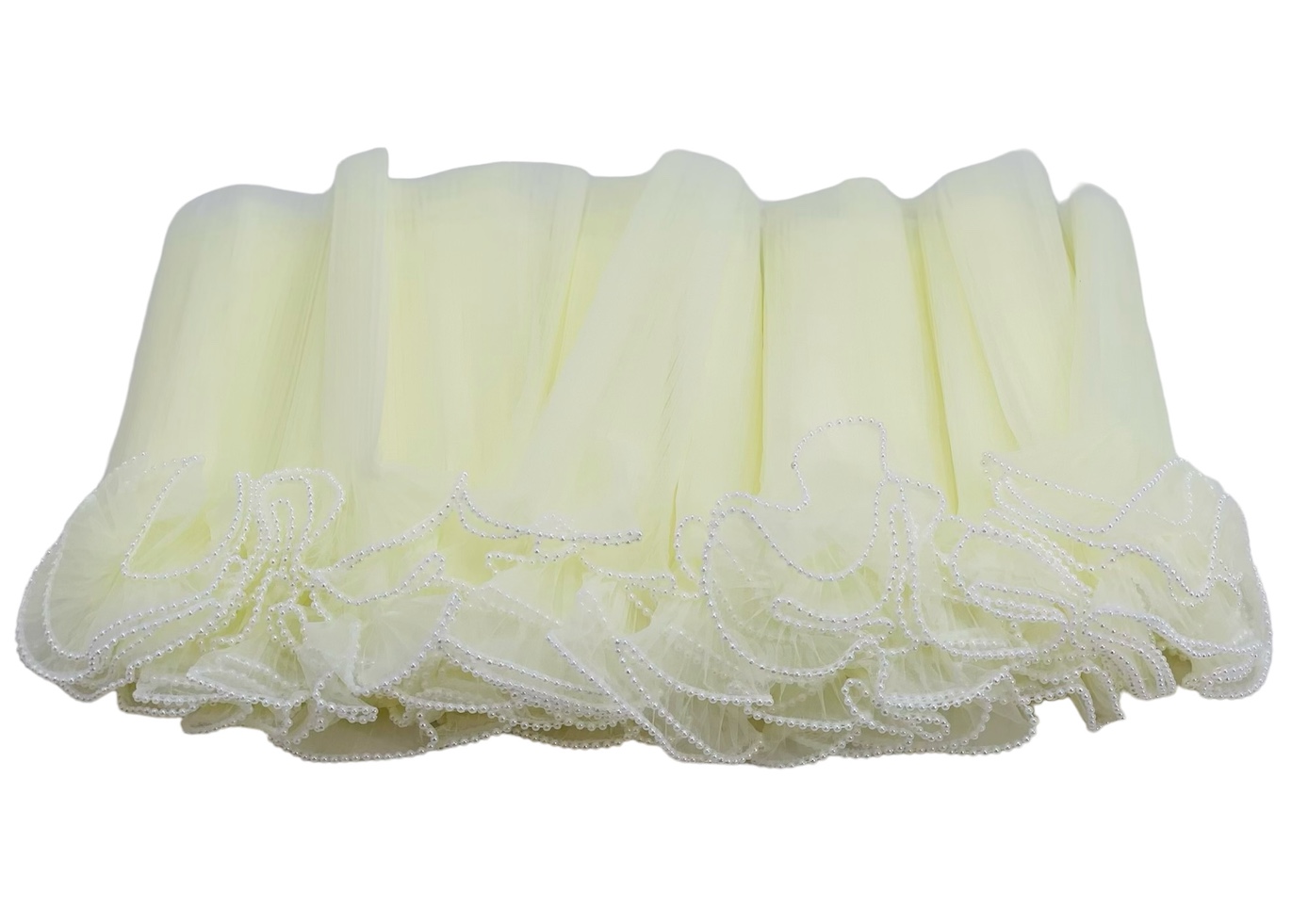 Organza Frill Lace with Pearl Edges-Baby Pink-20 Meters-27 cms