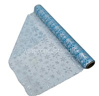 Blue Snowflake Foil Organza Roll