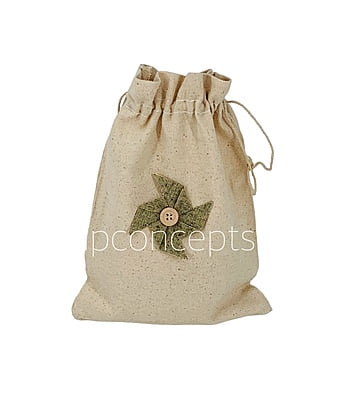 Fan shaped flower with buttoned-Olive Green