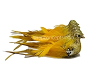 Glittery Birds with Feather Tails (Multicolour)-White