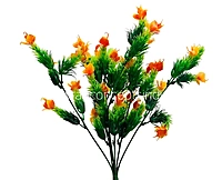 Green Fern Bunch with Tangerine Flowers