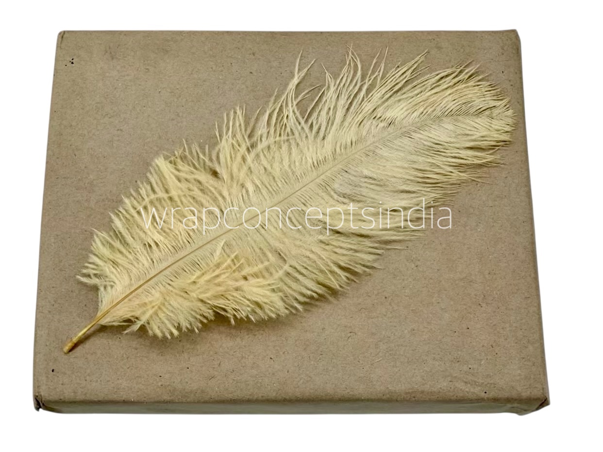 Faux Feather Rounded Edges-Brown