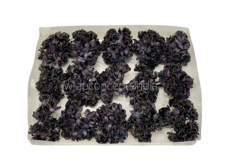 Black Flowers with Glitter Pollen