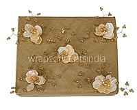 Dual Acrylic Flowers with Pearl Add-ons-Dk. Peach