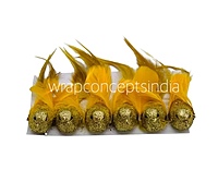 Glittery Birds with Feather Tails (Multicolour)-White