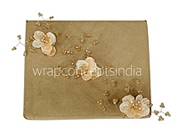 Dual Acrylic Flowers with Pearl Add-ons-Dk. Peach