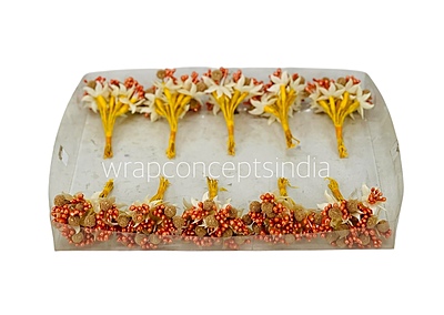 Tangerine Textured Pearl Berry Sprigs
