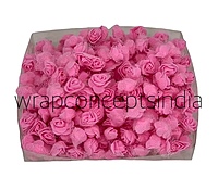 Small Foam Roses with Net -Pink