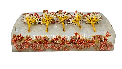 Tangerine Textured Pearl Berry Sprigs