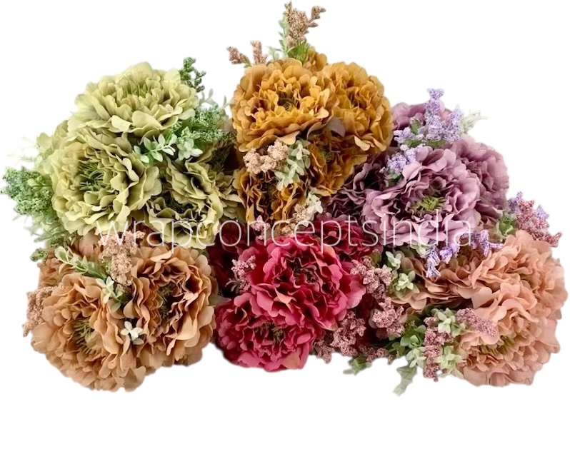 Tall Open Peony Bunch - Multicolour