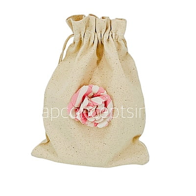 Burlap Flowers - Pink & White