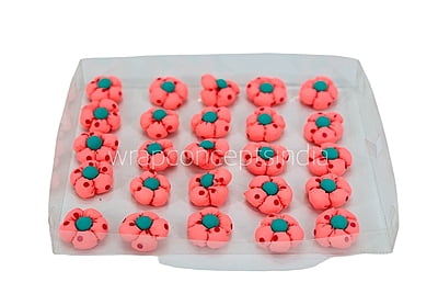 Coral Flower with Cyan Center