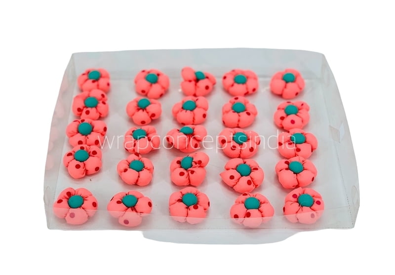 Coral Flower with Cyan Center