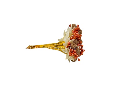 Tangerine Textured Pearl Berry Sprigs