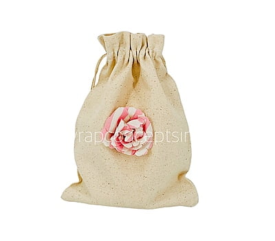Burlap Flowers - Pink & White