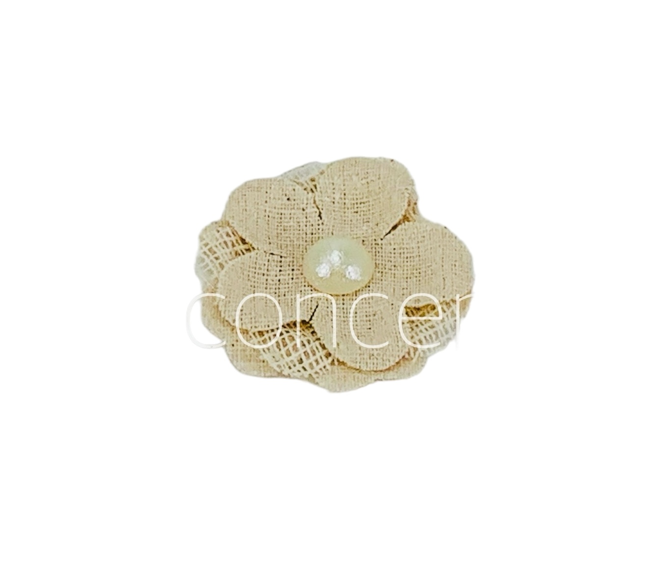Jute Burlap Hessian Flower with Faux Pearl